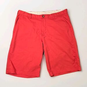 Loudmouth Golf Shorts Men's Size 34 Red Chino Flat Front Solid 4 Way Stretch